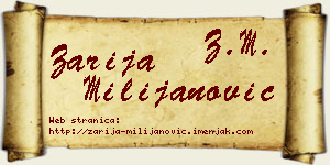 Zarija Milijanović vizit kartica